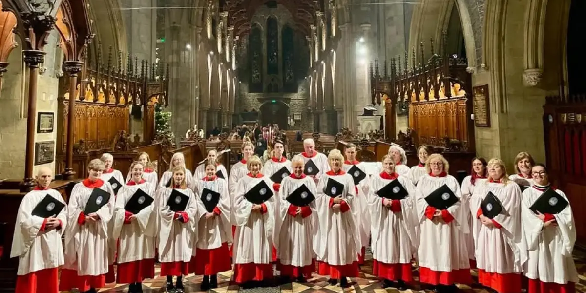 Adult Volunteer Banner at St. Canice's Cathedral, promoting opportunities for community involvement and support.